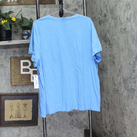 NWT Calvin Klein Womens Solid Basic T-Shirt PF4X2302 Azure Blue 3X - Picture 3 of 6